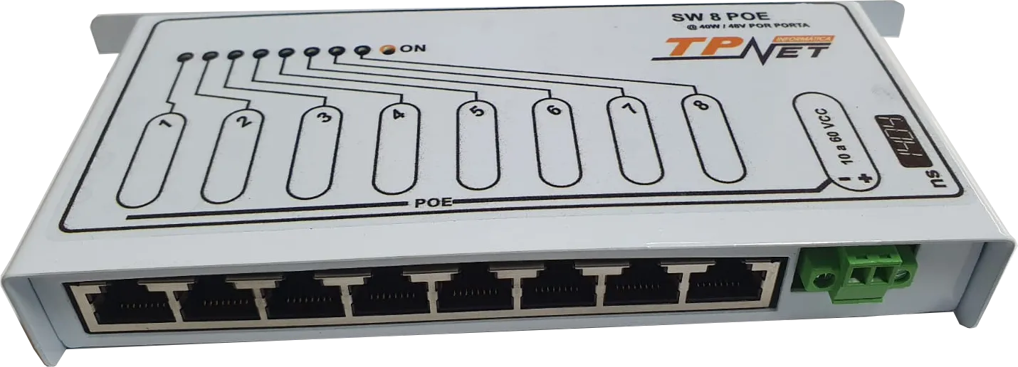Switch Ethernet 8 Portas POE IN
